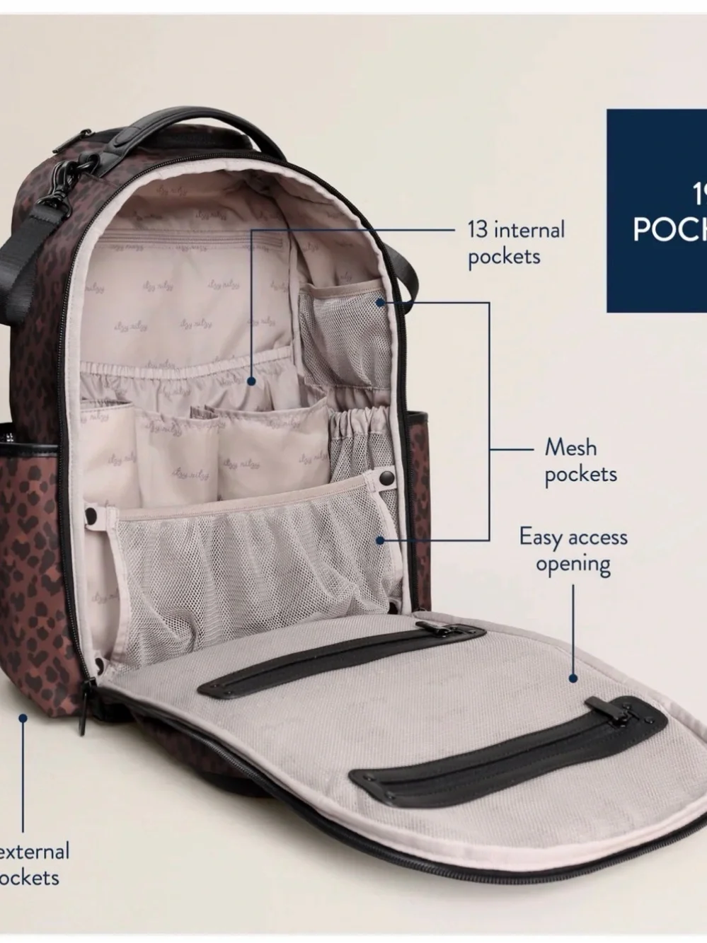 ITZY RITZY ‘BOSS PLUS’ LARGE LEOPARD DIAPER BAG